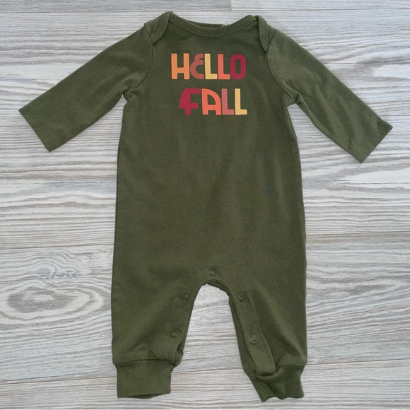Cat & Jack Other - Cat & Jack Boys One-Piece Outfit 0–3M Hello Fall Green